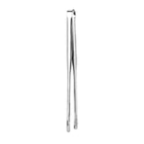Stainless Steel Slim Tongs 2PCS, Japanese Barbecue Tweezers, Lightweight Yakiniku Tongs, Korean Grill Tong, Upscale Sushi Tong, Small Kitchen Tong,304 Stainless Steel Meat Clip Steak Clip 14in - Side View
