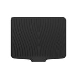 40x33 Inch Extra Large Kitchen Countertop Draining Silicone Tray - No Punching, Waterproof Drying Pad for Dishes,Water Diverting, Anti-Accumulating, Multifunctional Counter Protector for Kitchen Use Black