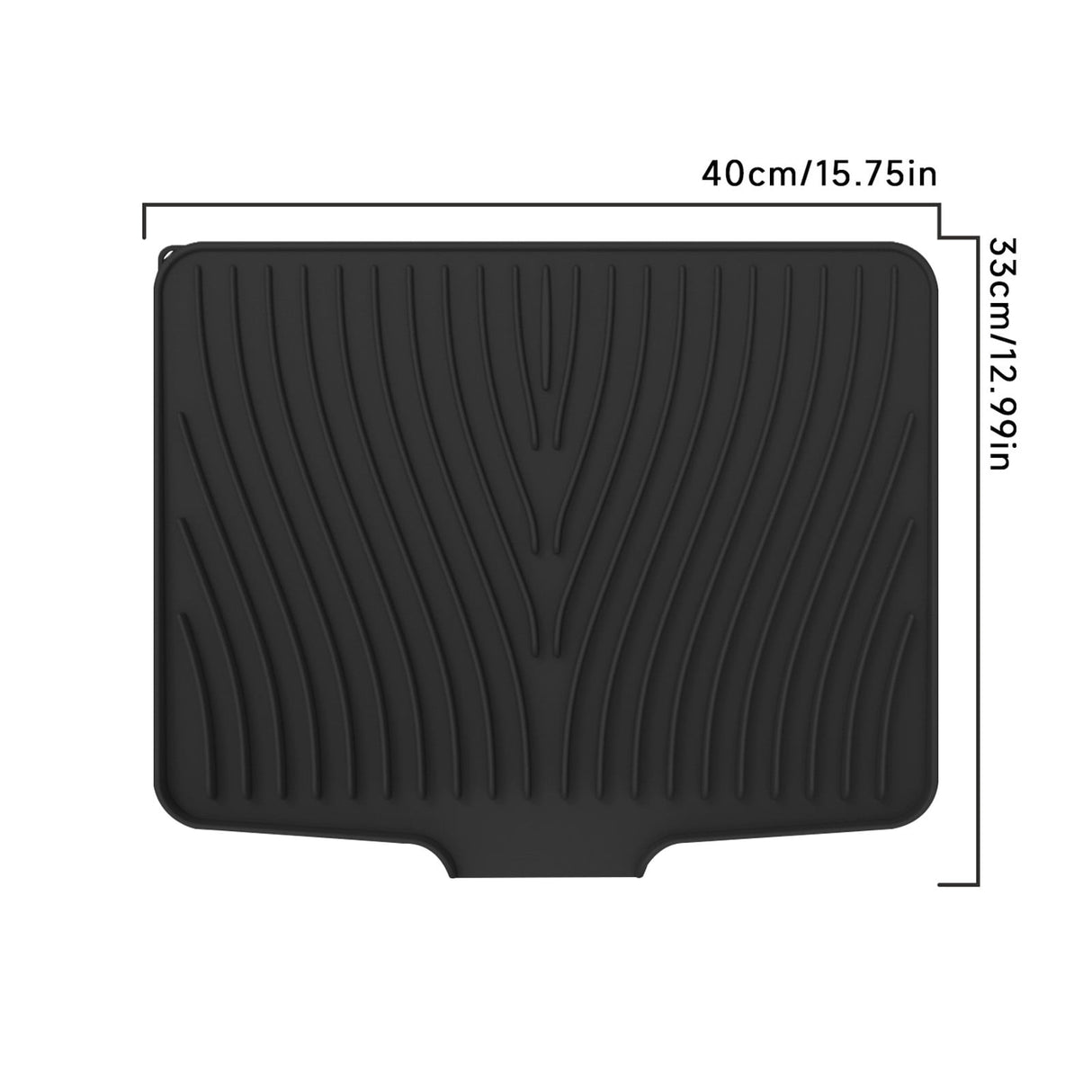 40x33 Inch Extra Large Kitchen Countertop Draining Silicone Tray - No Punching, Waterproof Drying Pad for Dishes,Water Diverting, Anti-Accumulating, Multifunctional Counter Protector for Kitchen Use Black