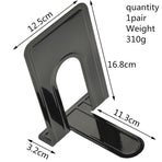 Metal Non-Slip Bookends - Heavy Duty Bookend Brackets with Anti-Slip Foam for Office and Home, T-Shaped Design for Stability, 310mm Size black
