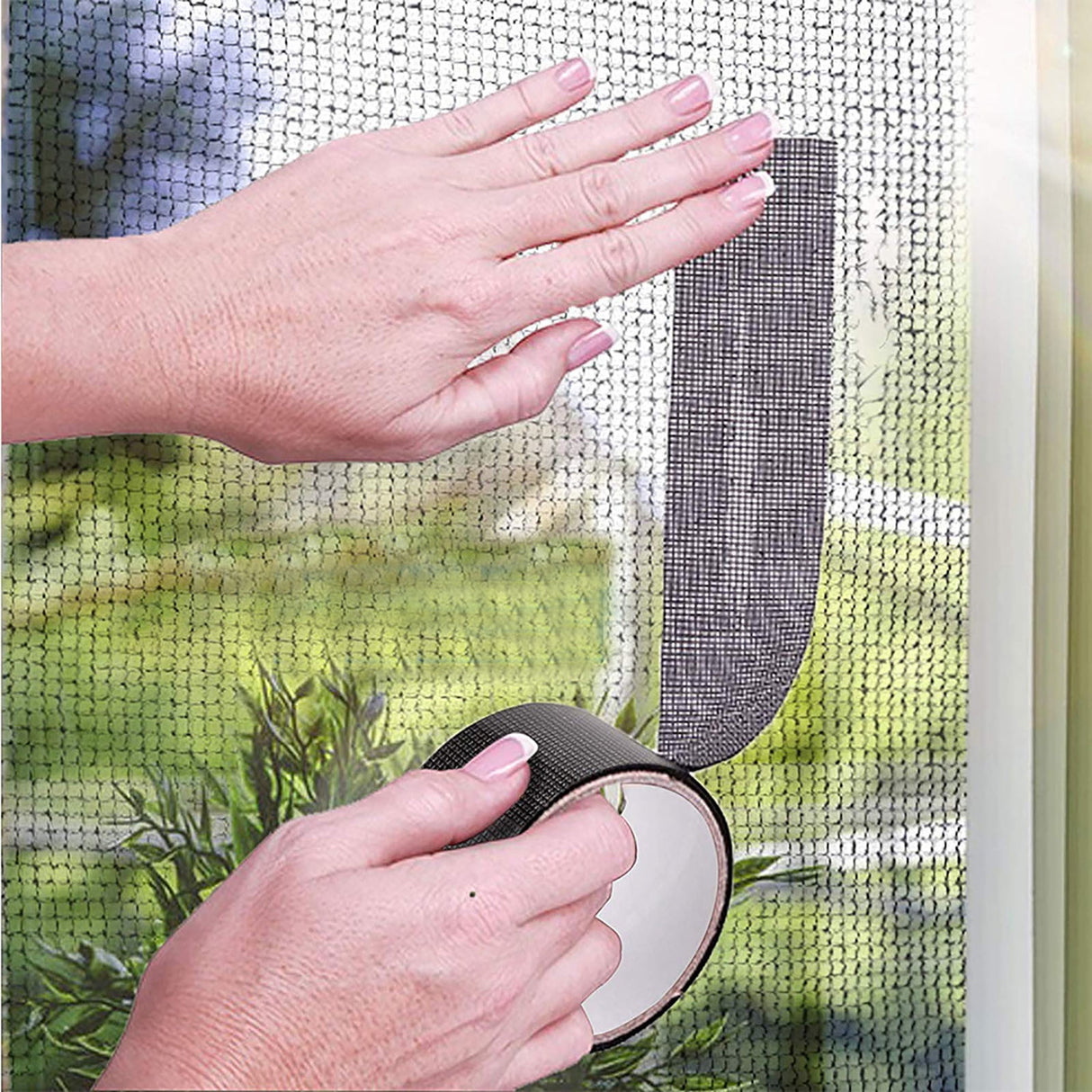Self-Adhesive Window and Door Screen Repair Tape, Anti-Insect Fly Mosquito Net Patch, 2"x78.74" for Window and Door Screen Fix, Easy to Use, Long-Lasting, Fiberglass Screen Repair Sticker Black
