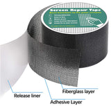 Self-Adhesive Window and Door Screen Repair Tape, Anti-Insect Fly Mosquito Net Patch, 2"x78.74" for Window and Door Screen Fix, Easy to Use, Long-Lasting, Fiberglass Screen Repair Sticker Gray