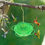 Hummingbird Feeder, Ant and Bee Proof, Feeders for Outdoors Hanging, Easy to Clean and Refill, Hanging Flower Shaped Hooked Hummingbird Feeder Flower Shaped Bird Feeder Red - Front View