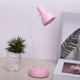 LED Desk Lamp with USB Charging Port, Auto Dimming Task Lamp, Flexible Gooseneck Table Light for Dorm Bedside, Adapter Include, White, Desk Lamp with Flexible Gooseneck Hose Neck Pink