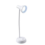 LED Desk Lamp with USB Charging Port, Auto Dimming Task Lamp, Flexible Gooseneck Table Light for Dorm Bedside, Adapter Include, White, Desk Lamp with Flexible Gooseneck Hose Neck White