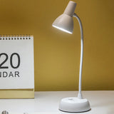 LED Desk Lamp with USB Charging Port, Auto Dimming Task Lamp, Flexible Gooseneck Table Light for Dorm Bedside, Adapter Include, White, Desk Lamp with Flexible Gooseneck Hose Neck White - 45-Degree Angle