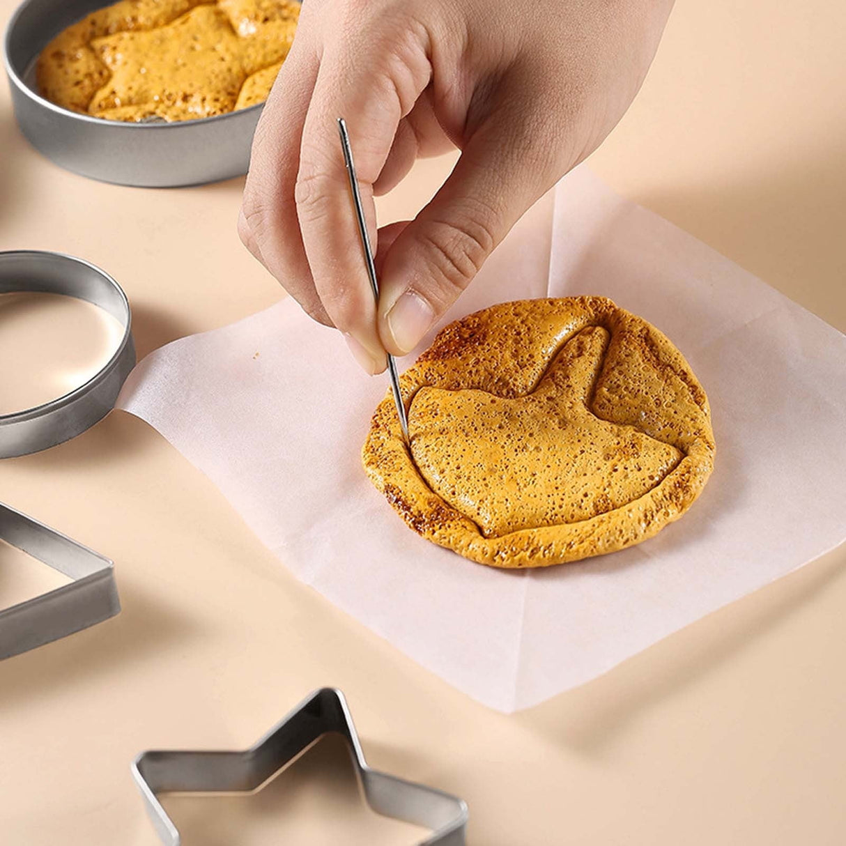 Sugar Candy Making Tools, Challenge Cookies Game Kit with Stainless Steel Cutters for Baking & Cooking, Fun Dalgona Kit for playsers