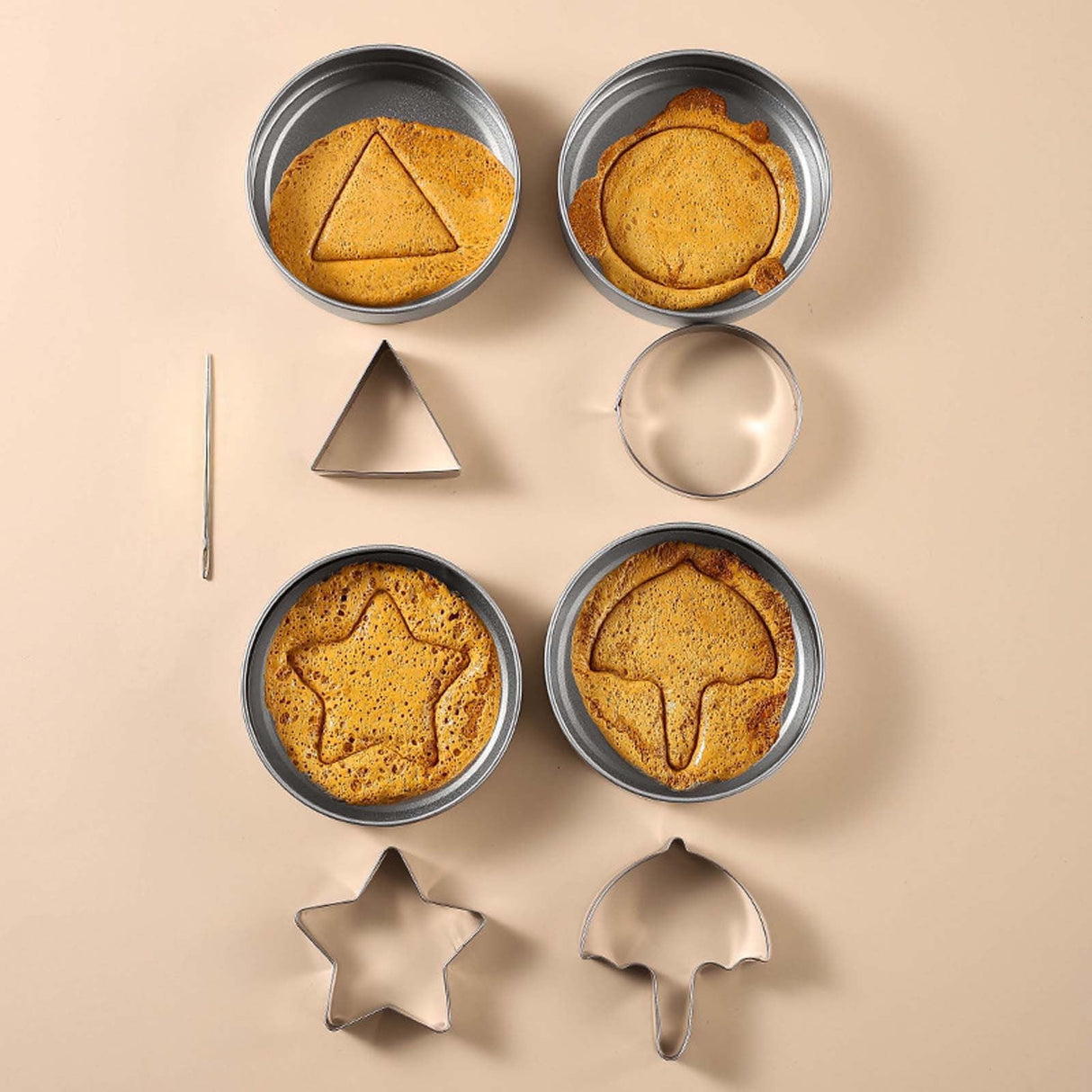 Sugar Candy Making Tools, Challenge Cookies Game Kit with Stainless Steel Cutters for Baking & Cooking, Fun Dalgona Kit for playsers