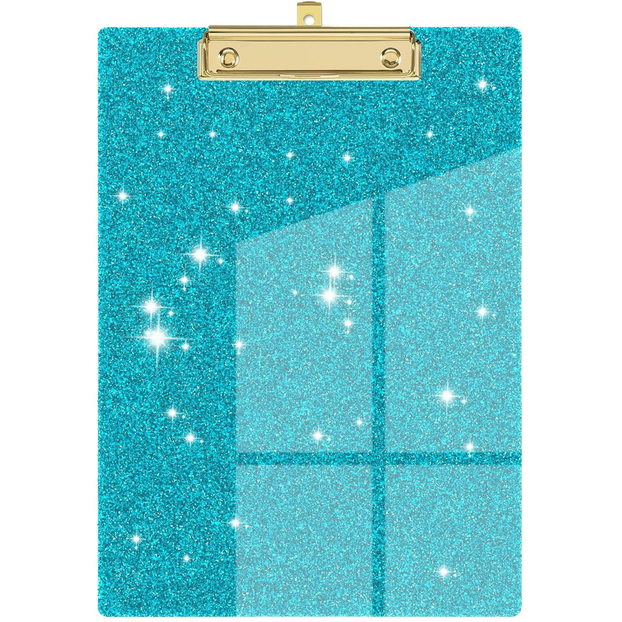 Acrylic Clipboards, Fashion Glitter Clip Board with Low Profile Gold Clip, Designed for Classroom School and Office Use, A4 Letter, 5.91x3.94x0.39 5.91" x 3.94" x 0.39" BU3