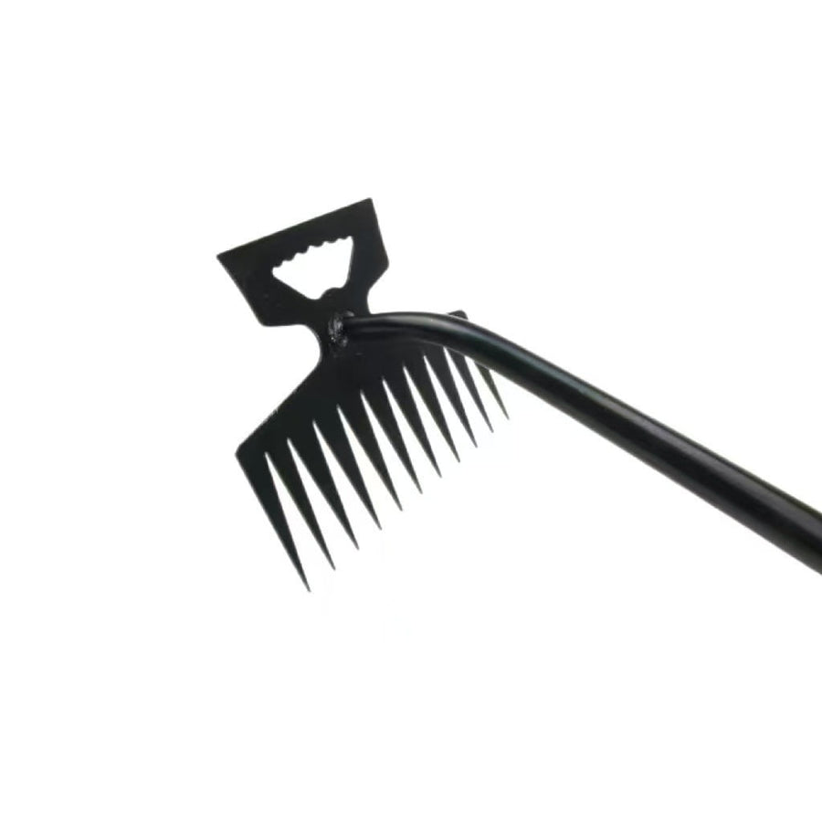 Weed Puller Tool, Weeding Artifact Uprooting Weeding Tool Weed Remover Tool 4 Teeth Manganese Steel Weed Pulling Tool, Weeder Tool Dual Purpose Manual Weeders Tool for Garden (19.7inch) Silver