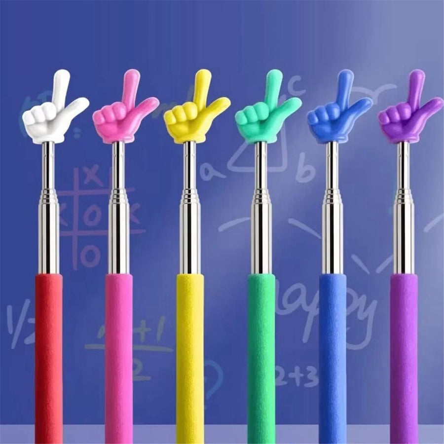 Retractable Teacher Pointer Sticks, 5 Colors Hand Pointer Stick, Student Finger Pointing Sticks, Extendable School Supplies for Reading, Classroom One Size Green