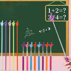 Retractable Teacher Pointer Sticks, 5 Colors Hand Pointer Stick, Student Finger Pointing Sticks, Extendable School Supplies for Reading, Classroom One Size Yellow