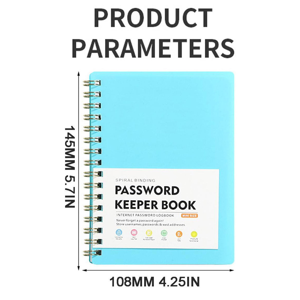 Password Book with alphabetical tabs. Internet Address Organizer Logbook. Small Pocket Password Keeper for Website Logins, 4.25x5.7 4.25" x 5.7" Grey