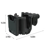2-in-1 Adjustable Drink Holder,Universal Cup Holder with Cell Phone Holder,Large Diameter Design Bike Cup Holder for Wheelchair Walker Bike, Orange - Side View