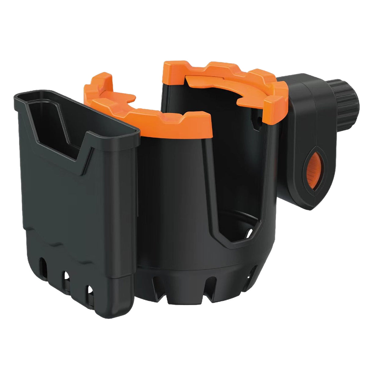 2-in-1 Adjustable Drink Holder,Universal Cup Holder with Cell Phone Holder,Large Diameter Design Bike Cup Holder for Wheelchair Walker Bike OG, Orange