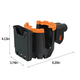2-in-1 Adjustable Drink Holder,Universal Cup Holder with Cell Phone Holder,Large Diameter Design Bike Cup Holder for Wheelchair Walker Bike OG, Orange