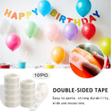 Glue Point, 1000 Pcs Clear Balloon Glue, Removable Adhesive Dots, Double Sided Dots of Glue Tape for Balloons, Craft Glue Points Dots Sticky Dots or Wedding Decoration, 10 Roll, 2Inches 2" White*10 Roll