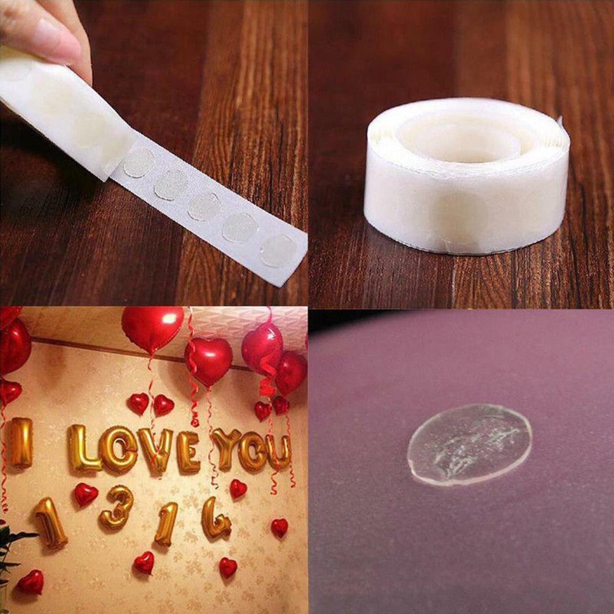 Glue Point, 1000 Pcs Clear Balloon Glue, Removable Adhesive Dots, Double Sided Dots of Glue Tape for Balloons, Craft Glue Points Dots Sticky Dots or Wedding Decoration, 10 Roll, 2Inches 2" White*10 Roll