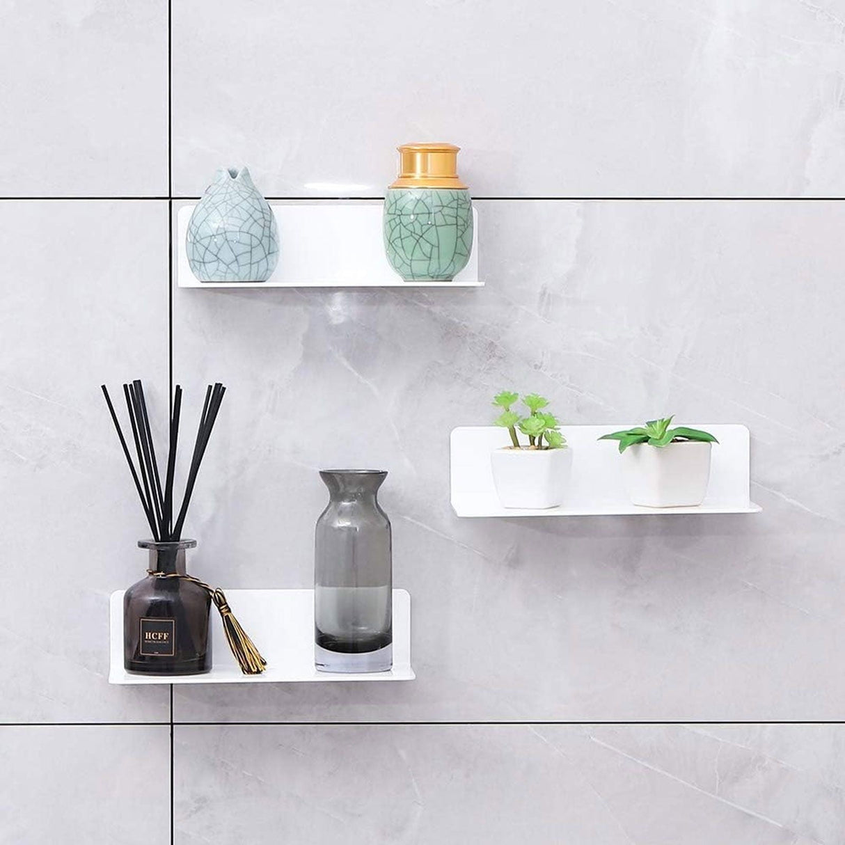 Acrylic Floating Shelves, 9 Inch Acrylic Wall Mounted Hanging Shelf Bookshelf for Bedroom, Gaming Room, Living Room, Bathroom, Office, 3.5x9.0x2.4 3.5" x 9.0" x 2.4" Clear
