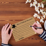 Graduation Advice And Well Wishes Cards For Graduates - Class Of Grad Cap & Diploma Fill-In Advice Cards For High School, College Grad Party Supplies (Retro Kraft Paper), 10 PCS, 6.1x4.13 6.1x4.13