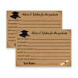 Graduation Advice And Well Wishes Cards For Graduates - Class Of Grad Cap & Diploma Fill-In Advice Cards For High School, College Grad Party Supplies (Retro Kraft Paper), 10 PCS, 6.1x4.13 6.1x4.13