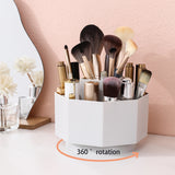 Large Capacity Rotating Pen Holder, Desktop Organizer for Office Supplies, Cosmetics Brushes, 5-Slot Plastic Storage Basket for Desk, Dorm, Kitchen Counter White 5.51x5.51x4.52' 5.51" x 5.51" x 4.52" Orange