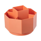 Large Capacity Rotating Pen Holder, Desktop Organizer for Office Supplies, Cosmetics Brushes, 5-Slot Plastic Storage Basket for Desk, Dorm, Kitchen Counter White 5.51x5.51x4.52' 5.51