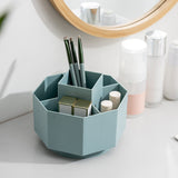 Large Capacity Rotating Pen Holder, Desktop Organizer for Office Supplies, Cosmetics Brushes, 5-Slot Plastic Storage Basket for Desk, Dorm, Kitchen Counter White 5.51x5.51x4.52' 5.51