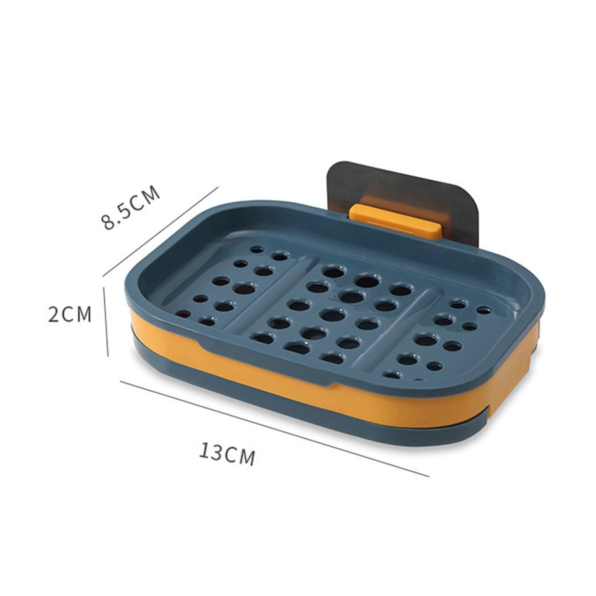 Shower Soap Dish with Suction Cups, Wall-Mounted Bathroom Organizer for Bar Soap, Waterproof Kitchen Soap Holder with Drainage Holes Blue 5.12x3.35x0.787'' Gray