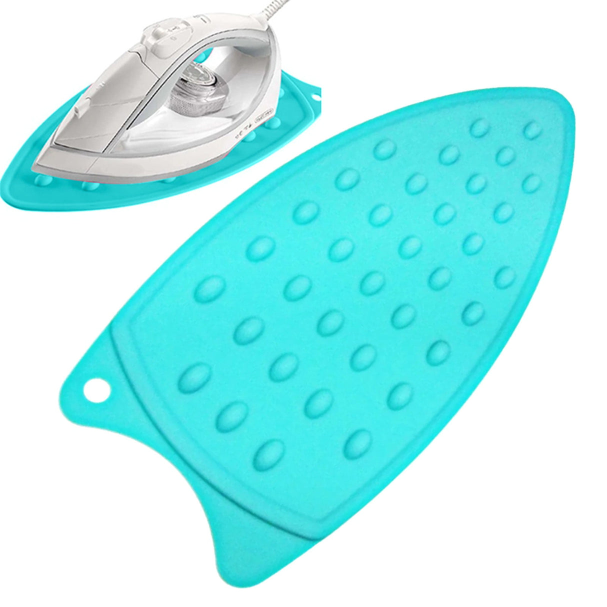 Silicone Anti-Slip Iron Rest Pad for Ironing Board, Heavy Duty Iron Rest Plate, Hot Heat Resistant Steam Compact Mat (Sky Blue/1 Pack) 5.51x10.43 5.51" x 10.43" Sky Blue/1 Pack