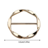 2 PCS Scarf Ring Clips Waist Buckle Clip T-Shirt Tie Pin Clip for Women Fashion Metal Circle Buckle for Clothes Hat Belt Decor, Black, 1.37Inches 1.37" Beige