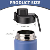 Universal Water Bottle Lid Replacement - Black Nozzle Fit 12-42oz Stainless/Plastic Bottles (Leakproof Drinking Spout Design) Black