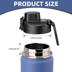 Universal Water Bottle Lid Replacement - Black Nozzle Fit 12-42oz Stainless/Plastic Bottles (Leakproof Drinking Spout Design) Black