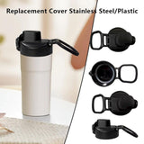 Universal Water Bottle Lid Replacement - Black Nozzle Fit 12-42oz Stainless/Plastic Bottles (Leakproof Drinking Spout Design) Black - Close-Up Angle