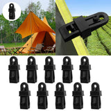 10 Pieces Tarp Clips Heavy Duty Lock Grip, Tarp Clamps for Cover Awnings, Outdoor Camping, Caravan Canopies, Car, Black, 2.5 x 2.2 x 8.1 cm