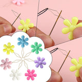Embroidery Needle Threader Tool Plastic Flower Head Sewing Machine Needle Threader for Hand Sewing Cross Stitch Craft Knitting Quilting (Mix Colors) One Size Pink1