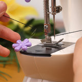 Embroidery Needle Threader Tool Plastic Flower Head Sewing Machine Needle Threader for Hand Sewing Cross Stitch Craft Knitting Quilting (Mix Colors) One Size Pink1