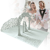 Wedding Cards for Bride and Groom - Pop-Up Congratulations Card with Money Holder for Cash Gift – Elegant Marriage Card for Son & Daughter in Law (Dark Blue) 5.12x7.09 5.12" x 7.09" Silver