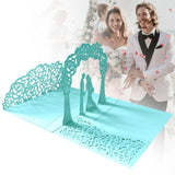 Wedding Cards for Bride and Groom - Pop-Up Congratulations Card with Money Holder for Cash Gift – Elegant Marriage Card for Son & Daughter in Law (Dark Blue) 5.12x7.09 5.12" x 7.09" Silver