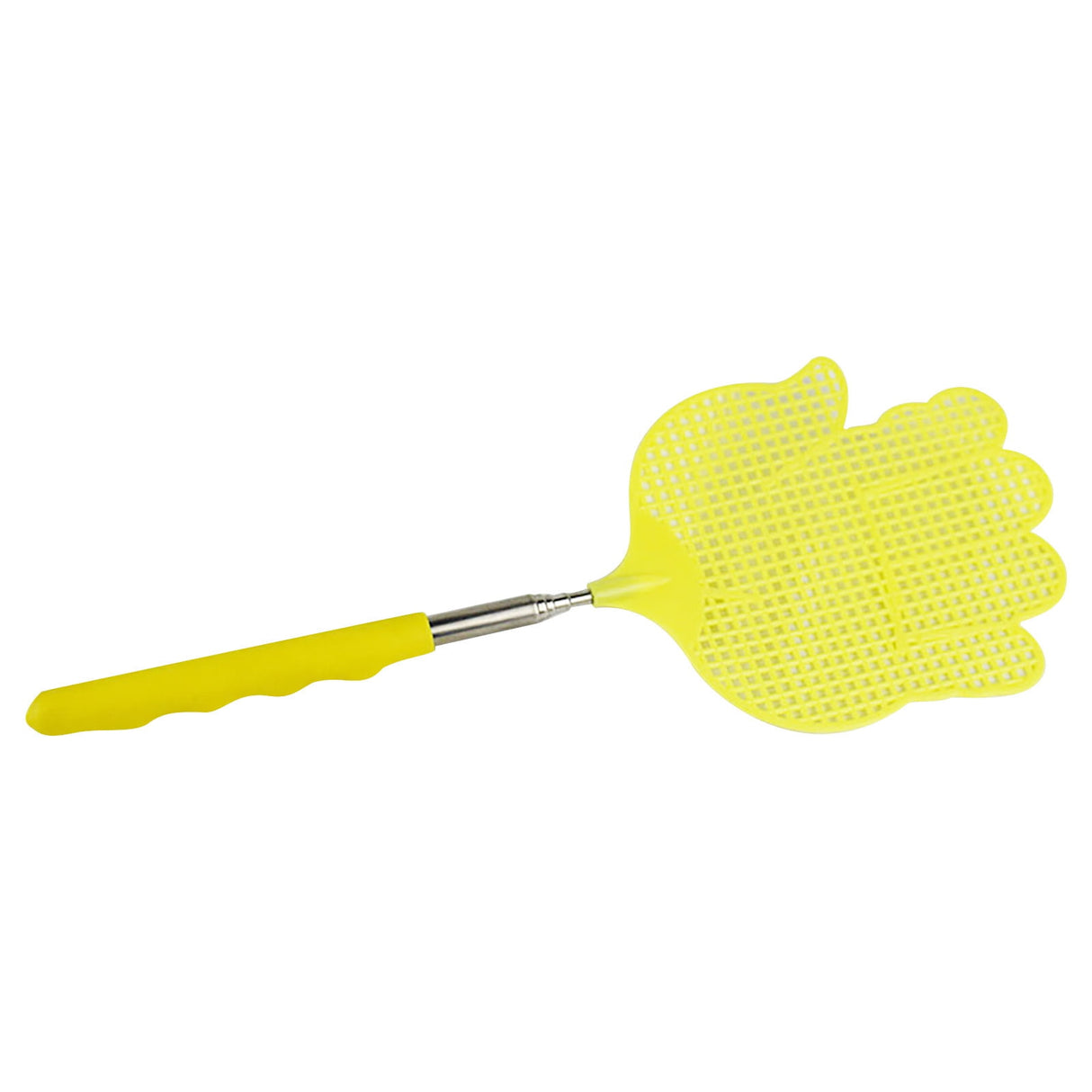Extendable Fly Swatter, Stainless Steel Fly Swatter, Hand Fly Swatters with Rubber Handle,Retractable Stainless Steel Fly Swatter Yellow