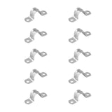 10pcs Stainless Steel Rigid Pipe Strap for 0.78 Inch Hose OD, 2 Holes Cable U Bracket Clamp Hanger Tube Strap Tension Clips, 2.36Inches 2.36" Silver