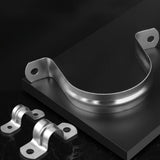 10pcs Stainless Steel Rigid Pipe Strap for 0.78 Inch Hose OD, 2 Holes Cable U Bracket Clamp Hanger Tube Strap Tension Clips, 2.36Inches 2.36" Silver