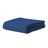 Lightweight Waffle Weave Blanket Queen Size, Breathable & Ultra Soft, 43.30"x 59.05" Soft & Cozy Thin Blanket, Perfect for Summer & Hot Sleepers, Bed, Home Decor - Mediterranea (Blue) 43.30" x 59.05" Blue