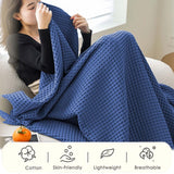 Lightweight Waffle Weave Blanket Queen Size, Breathable & Ultra Soft, 43.30