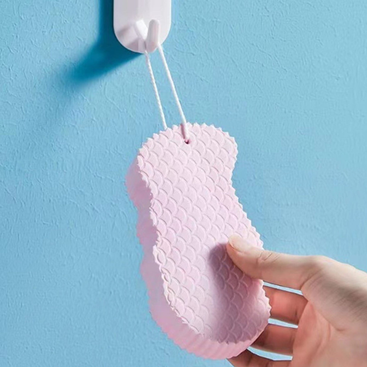Magic Exfoliating Bath Sponge,3D Super Soft Exfoliating Bath Sponge, Skin Friendly and Reusable for Adults Children and Pregnant Women (Grey) 2.76x5.51x1.18 2.76" x 5.51" x 1.18" Blue