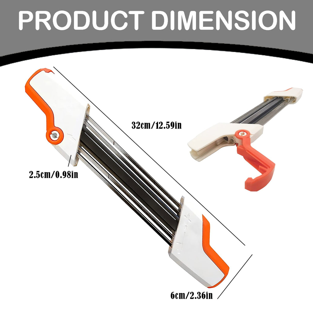 2-in-1 Chainsaw Sharpener with Pitch 3/8" (0.375”), File Diameter 5/32" (4.0 mm), Easy File Chain Saw Sharpener Tool, 2.36x12.59 2.36" x 12.59" WH3