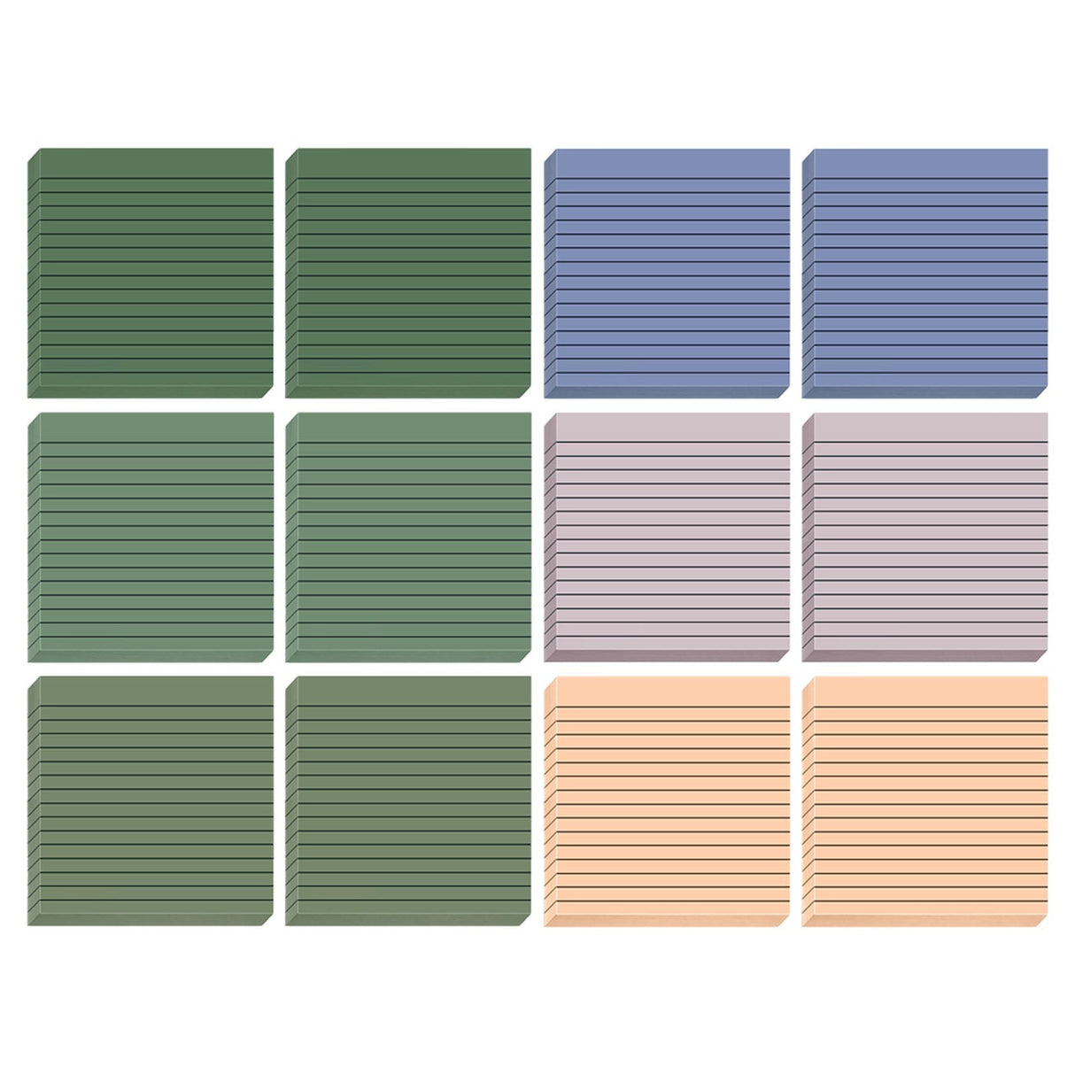 Lined Sticky Notes 3x3 Inches, Light Purple Black Ruled Self-Stick Pads, Easy to Post for Home, Office, Notebook, 1 Pack (30 Sheets/Pad) Green3 3" x 3" Beige
