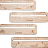 Wooden Reading Tracking Ruler, Reading Strips for Student, Text Guide Ruler for Students and Teachers, Tool for Reading, Classroom Learning Aid, Dyslexia Support Ruler, Study Accessory One Size Brown4 - Close-Up Angle