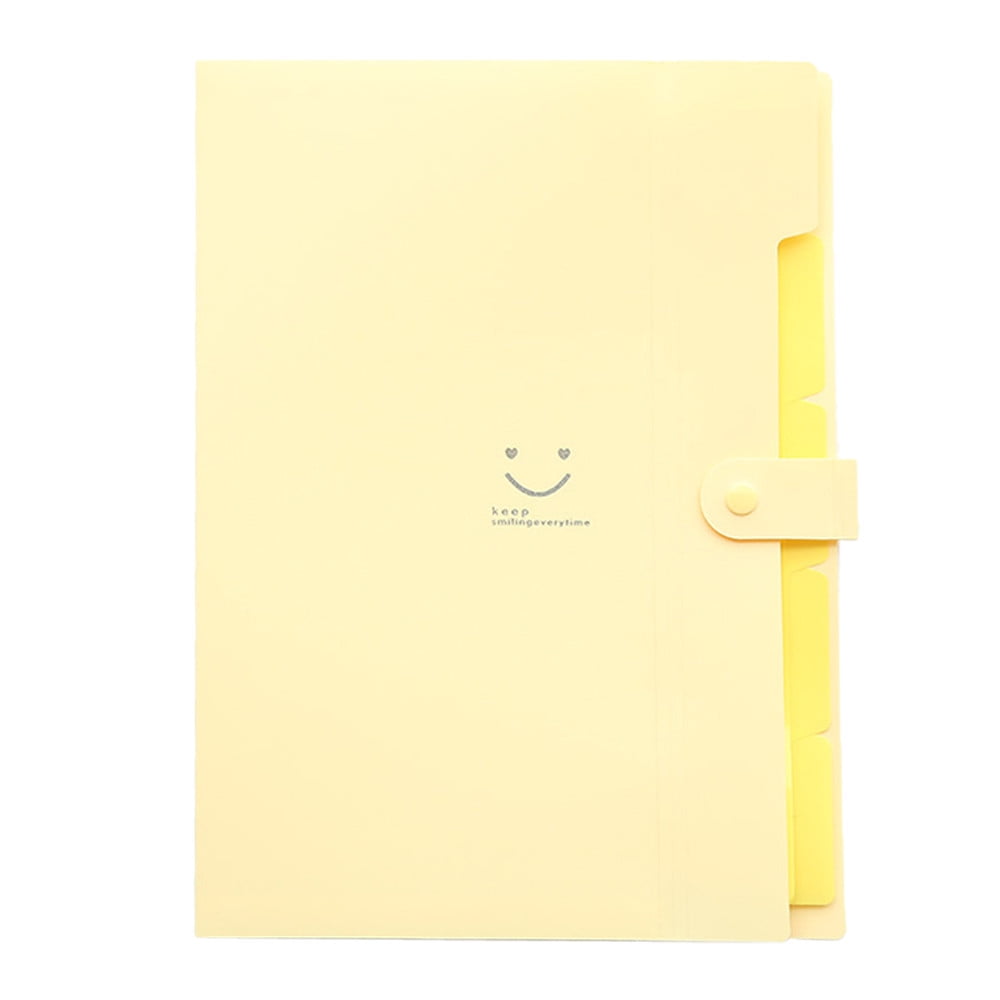 5 Pocket Expanding File Folder, PP Accordion Document Organiser for A4 and Letter Papers, Receipts, 32 x 23.6 x 1.9 cm, Beige
