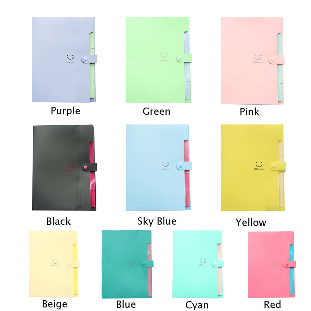 5 Pocket Expanding File Folder, PP Accordion Document Organiser for A4 and Letter Papers, Receipts, 32 x 23.6 x 1.9 cm, Beige